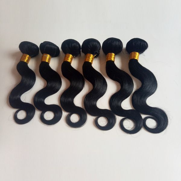 

malaysian indian remy hair extensions unprocessed full cuticle aligned european brazilian virgin hair weft 8-28inch body wavelong lifetime, Black