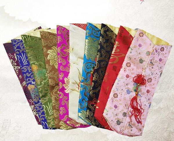 

30cm gift bag wine bottle packing bag silk bag mixed color mixed pattern style chinese traditional gift, Pink;blue
