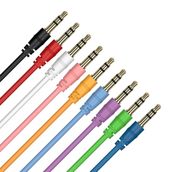 

2018 3.5mm auxiliary cable audio cable male to male round aux cable bulk wholesale price disposable 500pcs/lot