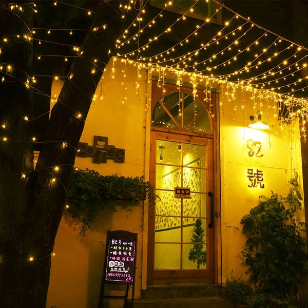 

6m x 5m 960led outdoor home warm white christmas decorative xmas string fairy curtain garlands party lights for wedding