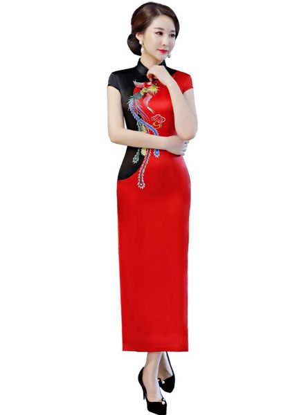 

shanghai story short sleeve long qipao dress vintage chinese cheongsam dress chinese women's, Red