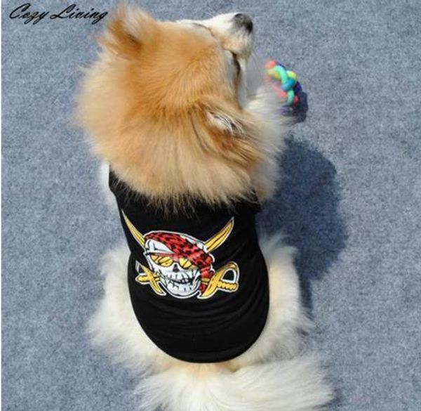 Acheter Vêtements Pour Animaux De Compagnie été Chiot Petit Chien Chat Vêtements Pour Animaux Gilet T Shirt Vêtements Pirate Xs L Vêtements Pour