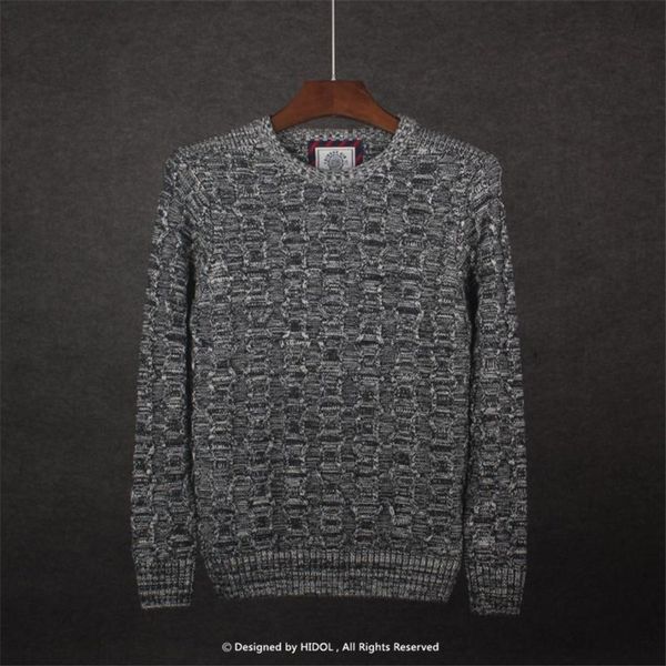

winter stereoscopic plaid sweaters high street smart casual style coarse wool pullover men solid gray/camel cotton business coat, White;black