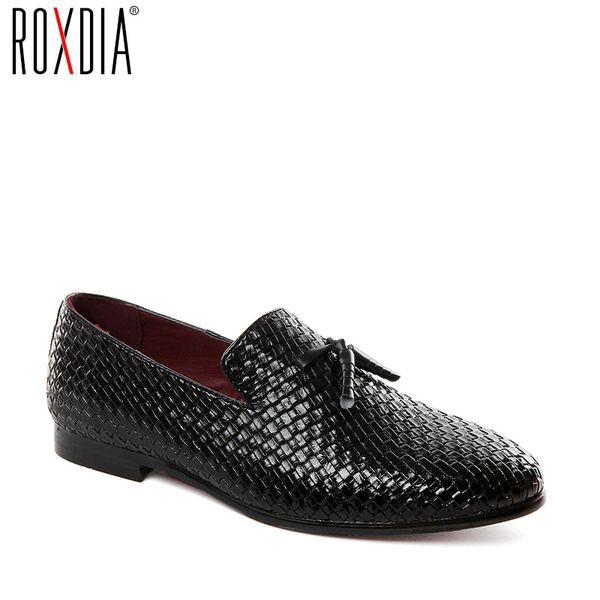 

ROXDIA plus size 39-48 leather korean men shoes fashion stylish male loafers casual flats driver shoes black blue grey RXM091