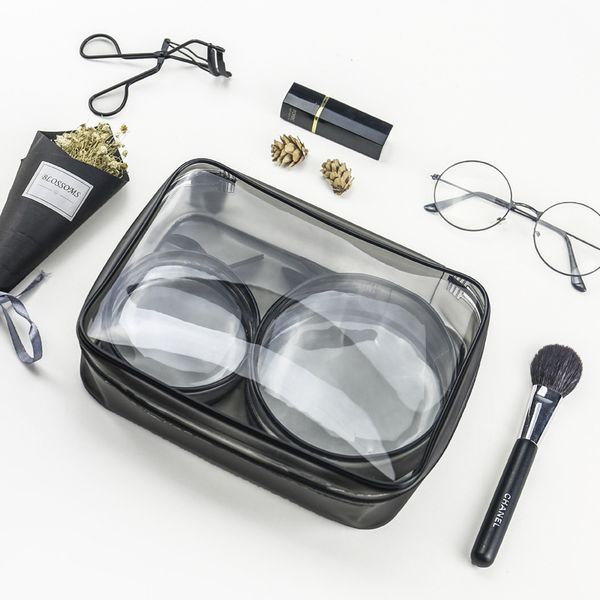 

3pcs/set environmental protection pvc transparent cosmetic bag women travel makeup toiletry bags makeup bags organizer case