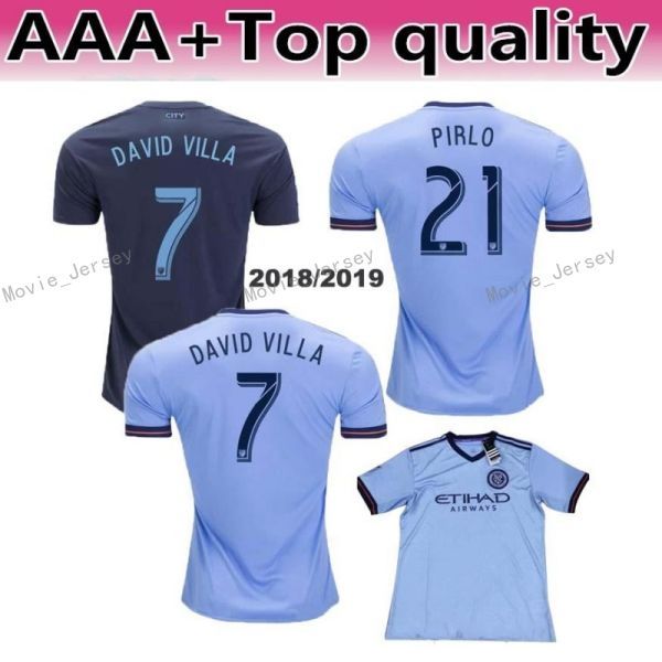 

new york city fc 2019 home blue soccer jersey nycfc mls pirlo moralez lampard david villa mcnamara medina football shirt 2xlquality, Black;yellow