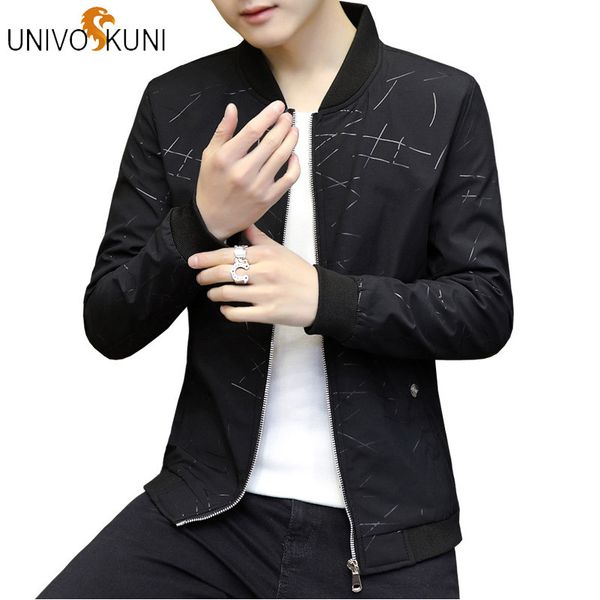 

univos kuni mens jacket motorcycle 2018 casual jacket coat men spring fashion pockets jas slim fit jaqueta masculina coats j421, Black;brown