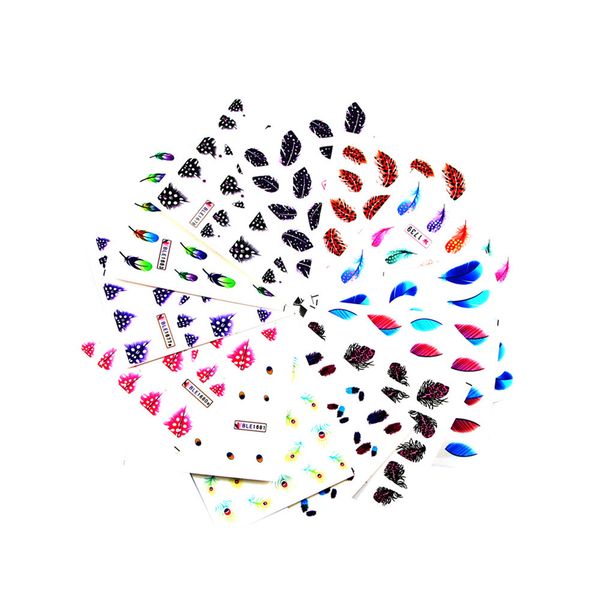 

2018 new style 20pcs water decals nail art transfer stickers big sheet manicure decoration dropshipping item, Black