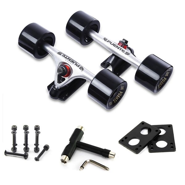

wholesale-puente pro longboard truck aluminum alloy 2pcs skate truck 70mm big wheels skateboard parts