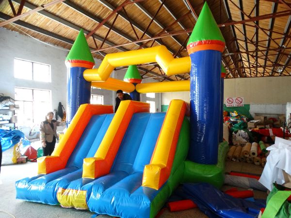 

2017 whole ale pvc inflatable lide jumping ca tle children amu ement park