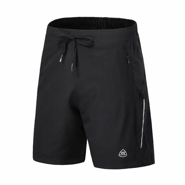 

men sports running shorts training soccer tennis workout gym breathable quick dry outdoor jogging elastic shorts with zip pocket, Black;blue