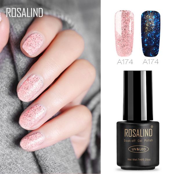 

rosalind 7ml star&moon glitter uv led soak-off gel nail polish manicure gel lacquer, Red;pink