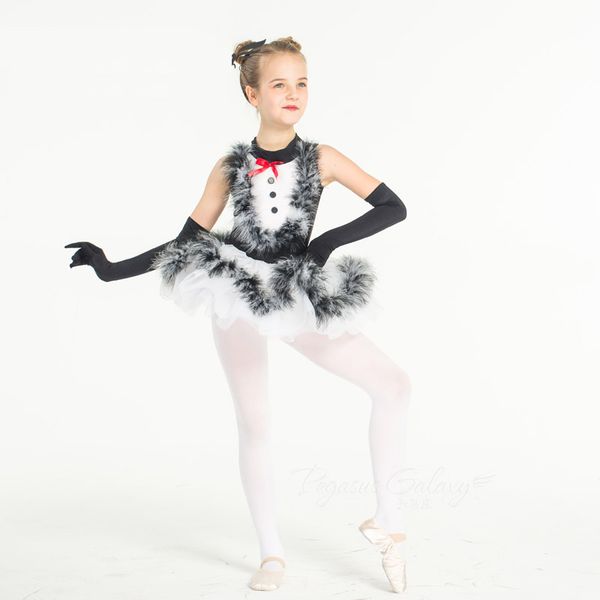 

black feather ballet dress for girls pancake ballet tutu leotard children dance costume women dance clothes for, Black;red