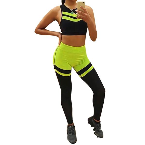 

2pcs female bra & tight pants sport suit fitness clothing sport wear yoga set women gym jogging suits running leggings sets, White;red