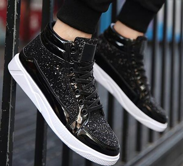 Rivet High Top Bar Men S Shoes Shiny Top Hair Stylist Leather