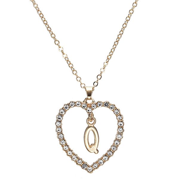

simple gold color love heart necklaces & pendants double rhinestone choker necklace women statement jewelry bijoux x1, Silver