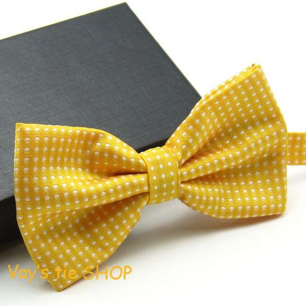 

2014 new xmas gifts classic mens fashion dull jacquard white dot leisure bowtie wedding tuxedo bow ties hipping gold yellow, Black;blue