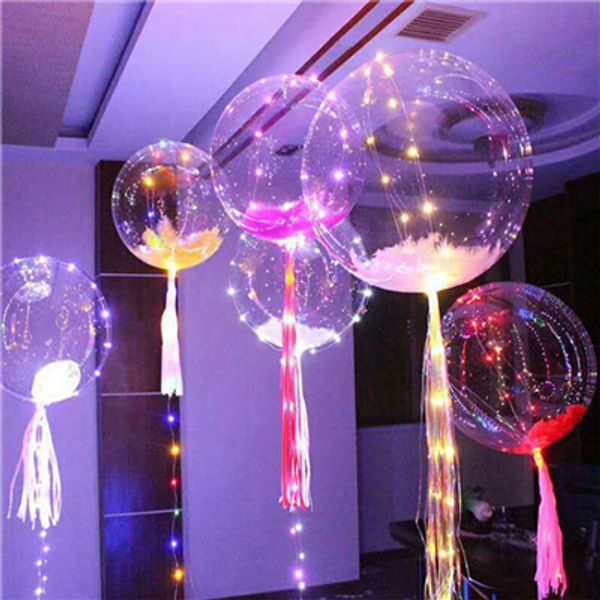 

led lighting balloon kids wave ball helium balloons light up string balloons toys christmas halloween wedding party decoration yfa13