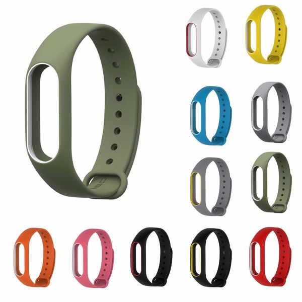 

my band 2 strap bracelet wrist strap for xiao mi band 2 watch xio mi band2 accessories smart bracelet silicone sport, Black;brown