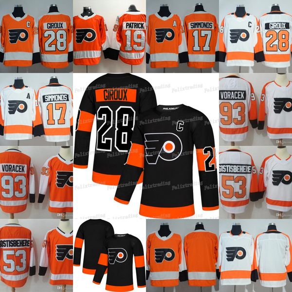

28 Claude Giroux 2019 New Third Philadelphia Flyers 17 Wayne Simmonds 93 Jakub Voracek 53 Shayne Gostisbehere Nolan Patrick Hockey Jerseys