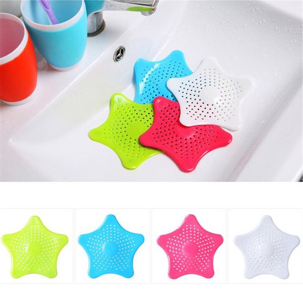 

creative starfish silicone suckers kitchen bathroom sink bathroom sucker sink filter sewer hair colander strainers five-pointed