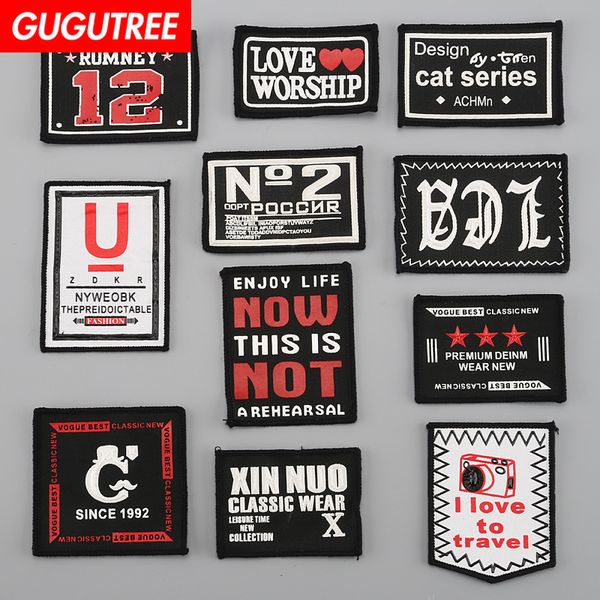 

gugutree embroidery printed patches individuality patches badge patch applique patch for coat,t-shirt,hat,bags,sweater,backpack pp-14, Black