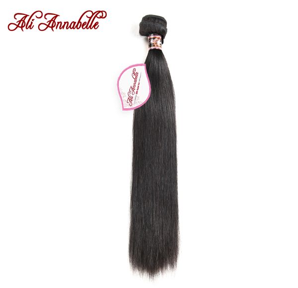 

ali annabelle hair malaysian straight human hair extension natural color 100% remy bundles 10-28inch, Black;brown