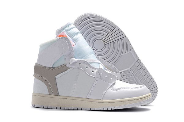 

2018 New Arrival Women Men Basketball Shoes 1 Europe limited pure white top quality sneakers professional women men athletic shoes