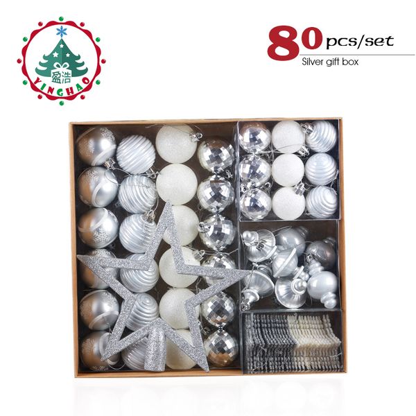Acheter Inhoo Argent Décoration De Noël Neige Boule Arbre Suspendu Blanc Ornements Cadeaux Boules De Polystyrène Décoration De Fête De Mariage Pour La