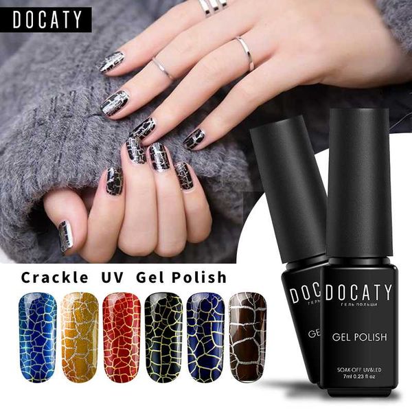 Acheter Docaty Semi Permanent Professionnel Gel De Craquage Vernis à Ongles Soak Off Off Uv Led 12 Couleurs Manucure Un Ensemble De Vernis En Gel De