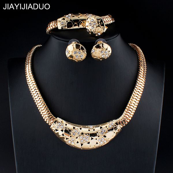 

jiayijiaduo jewelry set for women wedding jewelry gold color necklace earring bracelets sets dropshipping parure bijoux femme, Silver