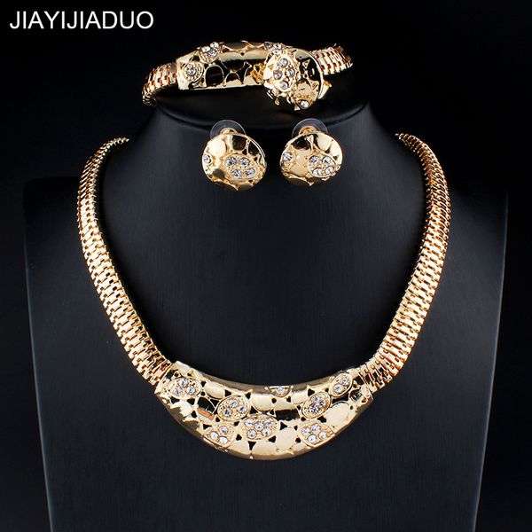 

jiayijiaduo jewelry set for women wedding jewelry gold color necklace earring bracelets sets dropshipping parure bijoux femme, Silver