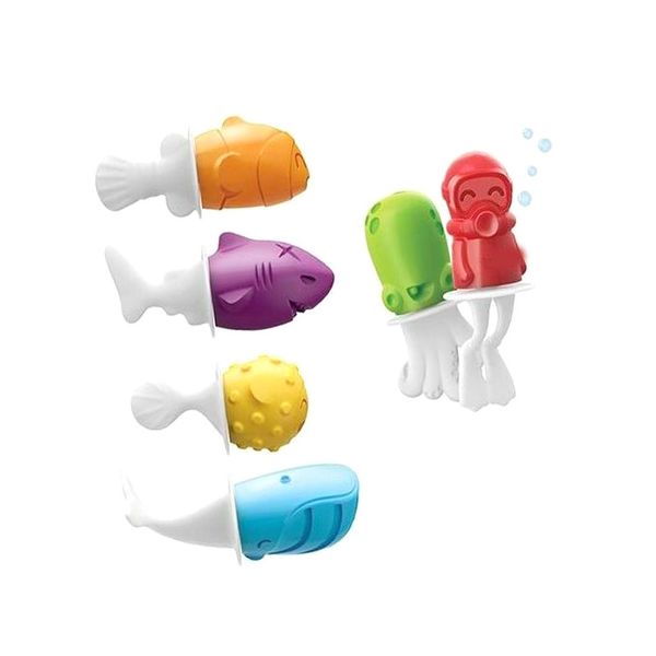 

ice cream mold creative ugly fish shaped silicone ice mold with sticks cute cartoon popsicle molds holder