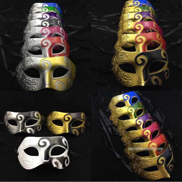 

11 цветов ретро римский гладиатор хэллоуин костюм партии лица маскарад маска венецианский танец партии маска мужчины маска ems корабль hh7-1