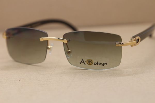 

sun shipping designer horn genuine natural buffalo rimless sunglasses rimless sunglasses men black glasses size:56-18-140mm fr jueu, White;black