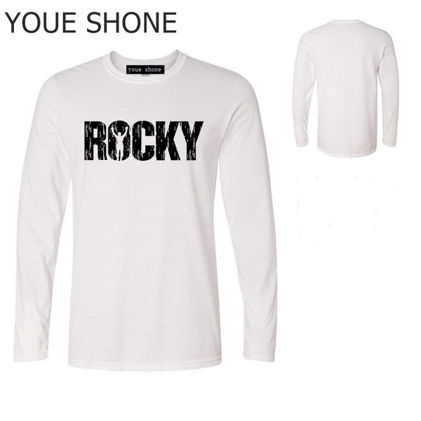 

vintage fashion humor sayingsmen rocky balboa t-shirt artwork tee shirt summer adults hipster male long sleeve tshirt, White;black
