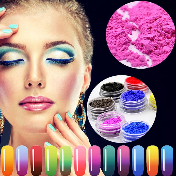 

yzwle 12 box/lot thermal color change pigment temperature color change powder thermochromic pigment gradient nail glitter powder, Silver;gold