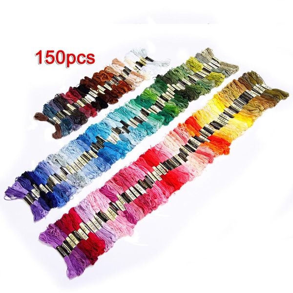 

150 skeins of multicolored embroidery thread for cross-stitch, Black;white