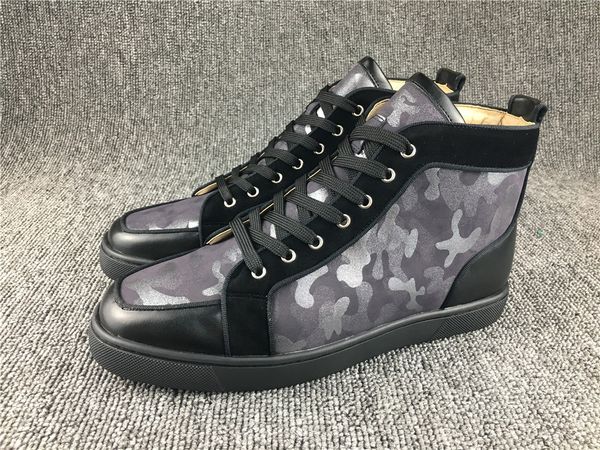 

new men women black camouflage leather red bottom casual shoes,flats shoes spring/autumn outdoor sneakers ing