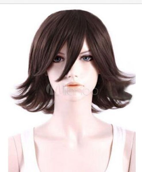 

brown heat-resistant straight fashion hair wigs for woman, Black;brown