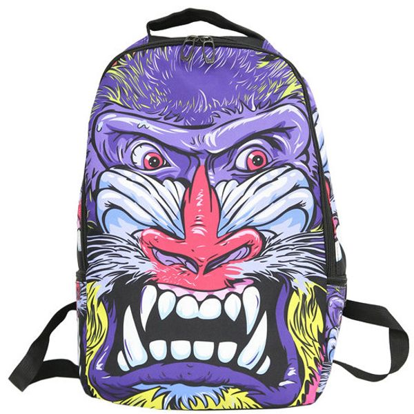 

Jungle beast backpack Sprayground monster face daypack Street schoolbag Spray ground rucksack Sport school bag Outdoor day pack