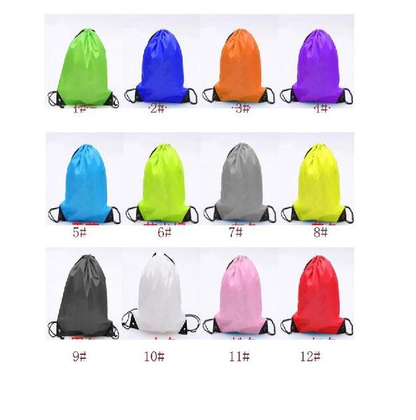 

new solid color drawstring bag polyester candy colors bag kids clothes shoes backpacks sport gym bags 35*40cm