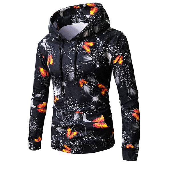 

sweatshirts men's casual printed hoodie sweatshirt men pullover autumn winter men hoodies sweatshirts sep22, Black