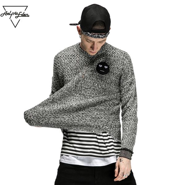 

aelfric eden mens pullover sweaters colored wool knitted sweater pullover men 2017 male brand casual slim knit sweater snl799, White;black
