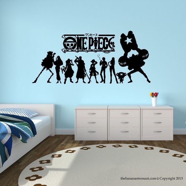 

one piece japanese anime wall decal stickers decor modern stickers decal cartoon home decor waterproof wallpaper d191