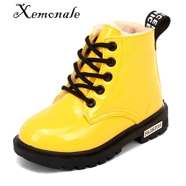 

xemonale size 21-36 new 2018 sneakers waterproof martin snow rubber children boots girls & boys winter boots for kids shoes, Black;grey