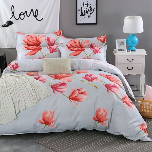

super beautiful big red floral 4pcs bedding set duvet cover set vivid blooming flower bedroom decor bed bedclothes bed sheet