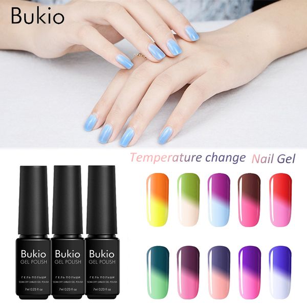 

bukio 7ml temperature color change gel nail polish long lasting hybrid uv nail gel varnish led uv lamp new art decorations, Red;pink