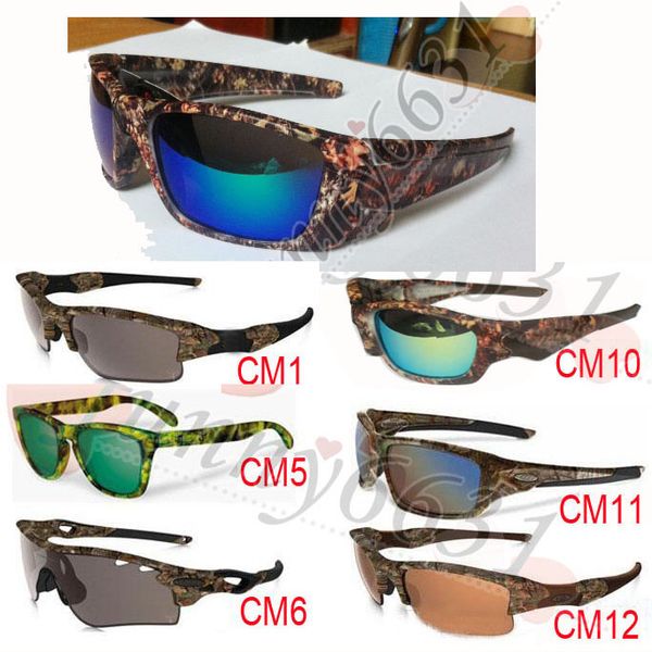 

10pcs summer men sports camouflage sunglasses camouflage protective glasses women mossyoak realtr sunglasses cycling glasses 13 style, White;black