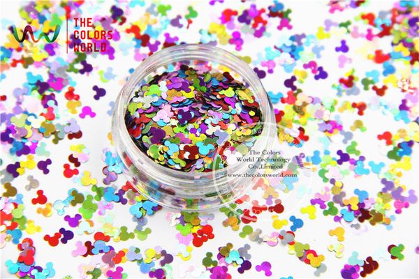 

ma4-285 holographic miix colors mouse shape glitter 4.0mm size glitter for nail art makeup diy and holiday decorations, Silver;gold